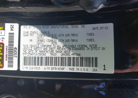 2018 Toyota Tacoma Trd Off Road из США, поврежденный, VIN 5TFCZ5AN7JX158368